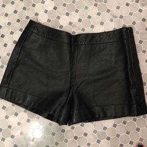 Faux leather shorts